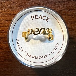 Alex and Ani adjustable “peace” ring in Gold